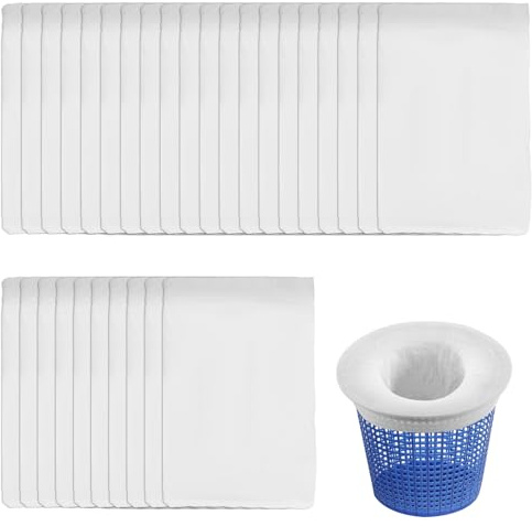 ZoeWei Pool Skimmer Socken, 30 Stück Schwimmbad Skimmer Filter Sieb Netz Wiederverwendbar Schwimmbad Skimmersocke Filtersocken für Skimmer Teich Reinigung Schmutz und Blättern