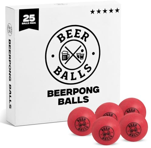OVANA Beer Pong Bälle 40 mm in Wettkampfqualität - Tischtennisbälle für Bierpong (2,7g) Trinkspiele & Partyzubehör – Offizielle Größe, ideal für Feiern, Studentenpartys & Festivals (Rot, 25 / Box)