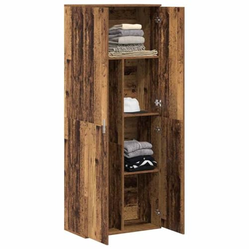 vidaXL Highboard Old Wood 70 x 35 x 180 cm Engineered wood, Modern Highboard, Storage Cabinet, Rectangular Furniture, Living Room, Elegant Sideboard, Functional Organizer, Space Saving Unit