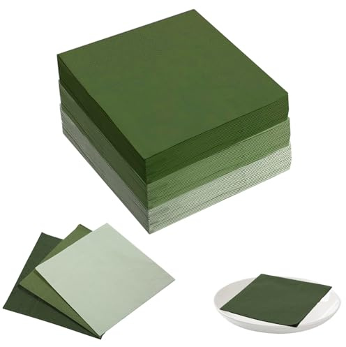 60 Stück 33x33cmServietten Grün,Servietten Salbeigrün Salbeigrüne Papierservietten Servietten Hochzeit,Grüne Servietten,Servietten Eukalyptus grün,Servietten Mintgrün für Hochzeit Abendessen(3 Farben)