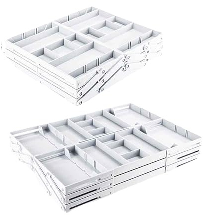 Organiseur de tiroir pliable pour maquillage, bijoux, papeterie, fournitures de bureau, plateau à couverts de cuisine