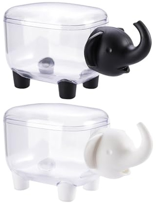 ROYJJ Transparente Aufbewahrungsbox in Schafform, Badezimmer-Organizer für Wattestäbchen, Schmuck, Zubehör, 2 Stück