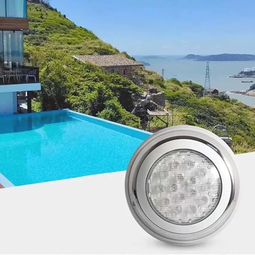 GUODDM Projecteur LED Annulaire pour Fontaine, Éclairage De Piscine en Acier Inoxydable IP68, Projecteur Subaquatique Encastrable 12 V CA avec Boîtier, Applique Murale Subaquatique(White Light,18w)