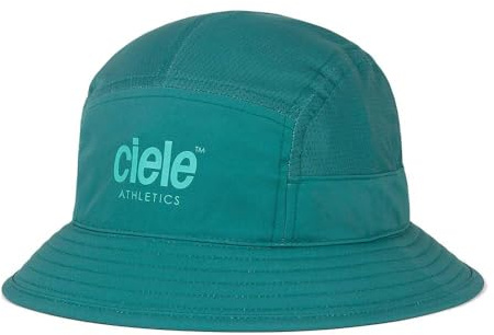 Ciele Athletics GOBucket Comp Mütze, Polyester, UPF-bewertet mit Coolmatic | Plus MIKRAmesh™, reflektierendes Leichtathletik-Logo, grün, L/XL