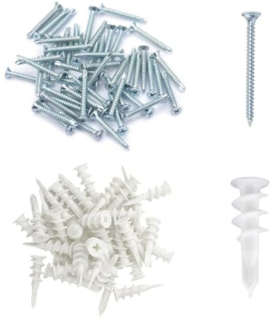 Kinesgsg 100 Pezzi Tasselli Isolanti, Tasselli per Cartongesso Autoforante, Tassellis per Facciate Elevata Resistenza, Tassellis in Cartongesso per Cartongessos Mattoni, Fissaggio In Calcestruzzo