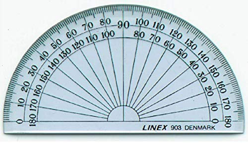 Linex Winkelmesser, 100 mm Durchmesser, 180° Bogenlänge, transparent