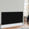 NRG 600x1156 mm Black Column Designer Radiator Horizontal Double Flat Panel