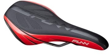Funn Adlib HD Mountainbike-Sattel mit Vinyl-Leder überzogener Fahrradsattel für MTB, BMX und Rennrad (rot)