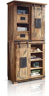 moebel-eins Bristol Highboard III, Material Massivholz, Mango rustikal