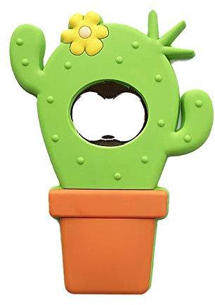 Refrigerator Magnet Silicone Metal Bottle Opener for Beer Coke Bartender Kitchen Barware Metal Novelty Cute Fun Shape (Cactus)