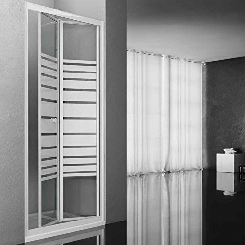 Ogomondo Porta Doccia a Soffietto Book Cristallo Temprato Bianco (96-100xh190 cm Serigrafato, 1)