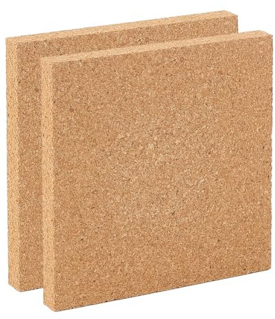 OLYCRAFT 2 Pcs Holz Korkboard 15x15cm Quadrat Kork Board nicht klebend Kork Bulletin Board 1.5cm dick dekorative hängende Pinnwand für Wanddekoration Party und DIY Handwerksbedarf