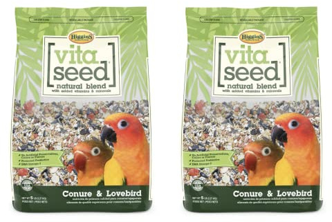 Higgins 2 Pack of Vita Seed Natural Blend Conure and Lovebird Food, 5 Pounds Each