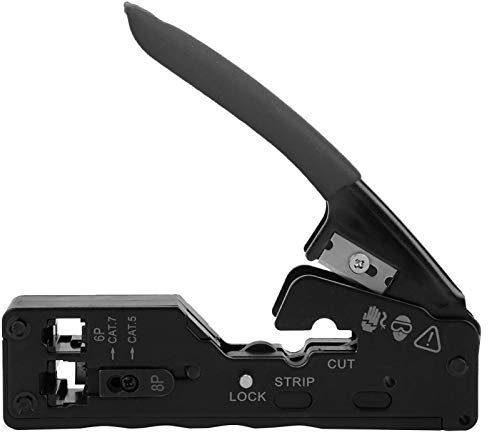 Wire Crimper Stripper Crystal Head Wire Cutter for CAT-5 CAT-6 CAT-7(Black) pince rj45 cat 7 cat cable stripper Pinces à dénuder