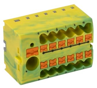 Phoenix Contact Verteilerblock 13-polig / 450V 57A, Polyamid Gelb, Grün, Packung a 8 Stück