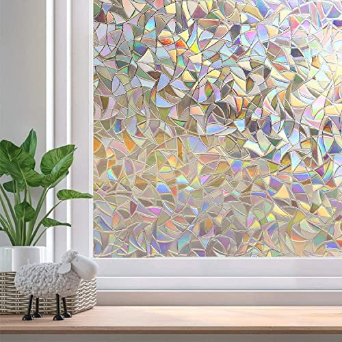 Film Fenetre Electrostatique Film occultant Anti UV Anti Regard pour Bureau Maison Salle de Bain (Motif, 40 * 200CM)