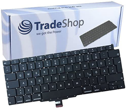 Trade-Shop Laptop Notebook Tastatur Keyboard Deutsch QWERTZ kompatibel mit Apple MacBook Air 13 A2337 EMC 3598 Serie/Schwarz, ohne Rahmen