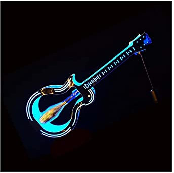 Liquor Bottle Display LED-Regal Beleuchtetes Gitarren-Weinregal Wiederaufladbare Maskerade Für Home Bar Chilling Bier