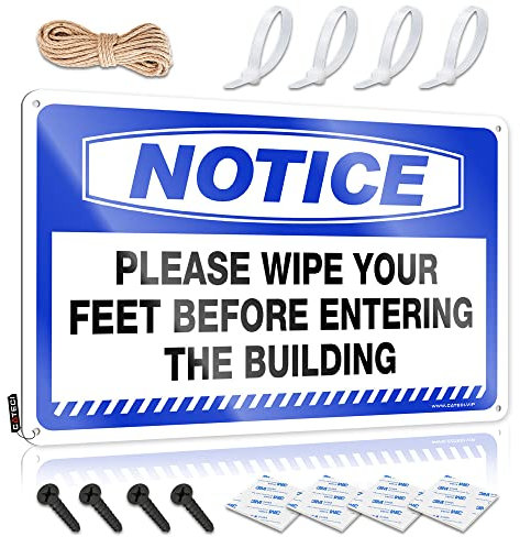 CakJuice Pool Signs and Decor Outdoor Notice Please Wipe Your Feet Before Entering The Building Tin Sign Stuff for Bedroom Funnymetal Sign (Size : 30X40CM)