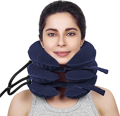 Cervical Neck Traction Device -aufblasbare verstellbare Nackenstütze bieten Nackenstütze Nackentraktion und Nackenschmerzen & Spannung Relief, Cervical Traction Device Neck Care Equipment