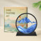 Wai Danie Tableau rotatif avec paysage de sable en 3D, décor fonds marins, fluide, sablier décoratif esthétique pour bureau, salon, pour adultes et enfants (Bleu, 30,5 cm)