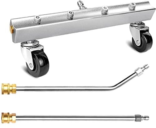 Aim Tools 13 Inch Pressure Washer Undercarriage Cleaner, Car Chassis Washer 4000PSI, Under Car Wash, 1/4 Quick Connect, with Straight Extension and 30° Angled Wands