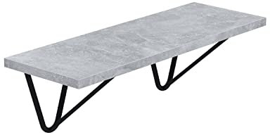 AKKE Hängeregal Wire Wandregal Kinderzimmer Küche Wohnzimmer Badezimmer Loft Büro Regale Wände Regalbrett für Wand-Deko Küchenregal Moderne Wandboard Bücherregal Wand Beton 50x20cm