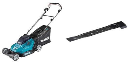 Makita DLM432PT2 Akku-Rasenmäher 2x18V / 5,0 Ah, 2 Akkus + Doppelladegerät + Sichelmesser 38cm