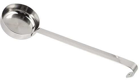 Cabilock Pizza Sauce Spoon Stainless Steel Flat Bottom Ladle Flat Sauce Ladle for Spreading Measuring Spoon with Smooth Finish for Home Kitchen and Restaurant Use