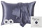 Silk Sutra 100% Pure Mulberry Silk Pillowcase for Hair and Skin, Premium 22 Momme Grade 6A Silk on Both Sides, Hidden Zipper Closure (Standard 50x75CM - Pillowcase & Scrunchies Set, Nightshadow Blue)
