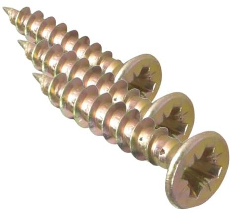 ForgeFix Multi-Purpose Single Thread Screws | 3.5 x 25mm | Zinc Yellow Passivated | Box 200 (Pack of 3)