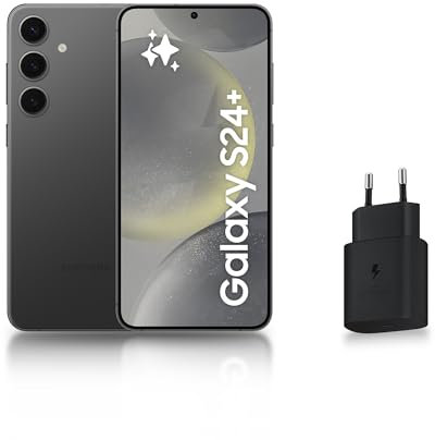 Samsung Galaxy S24 +, Smartphone Android 5G, 256 Go, Chargeur Secteur Rapide 25W Inclus [Exclusivité Amazon], Smartphone déverrouillé, Noir, Version FR