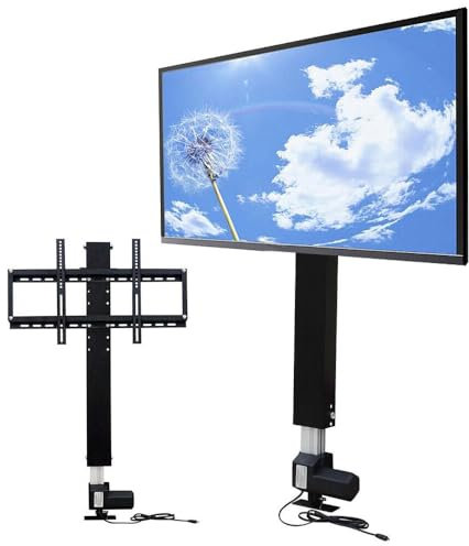 JINPRDAMZ Motorizzato TV Lift Elettrico 26-57 Sistema di Sollevamento TV Motorizzato LCD Supporto di Ascensore Fehrseher Ascensore con telecomando Regolabile in altezza 900 mm, max. 80 kg, Nero