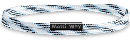 Motti Way Nautical Durable Black Rope Cord Cuff Unisex Waterproof Bracelet with Magnetic Clasp for Men & Women