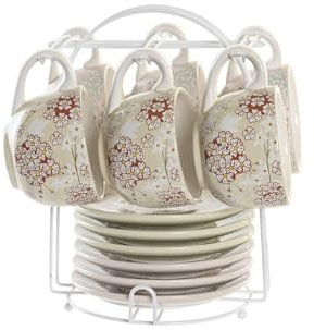 CAFE SET 6 DOLOMITE METAL 20X18X20 180 ML VERDE