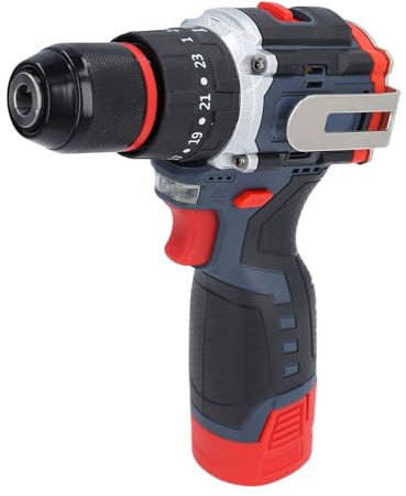 Set Trapano Avvitatore a Batteria, Trapano Avvitatore a Batteria Brushless 18 V con 2 velocità Variabili, Coppia di 80 Nm, Mandrino 10 Mm, Batteria e Caricatore (Spina