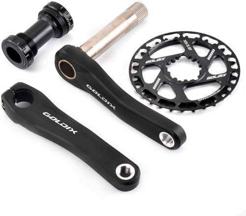 Juego De Bielas MTB, Juego De Brazos De Biela De 110 Mm/127 Mm/140 Mm/150 Mm/155 Mm/160 Mm, Juego De Bielas Huecas For Bicicleta De Montaña, Redondo Único, Ancho Estrecho, Plato, Juego De Bielas 28T 3