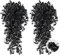 RECUTMS Hanging Artificial Plants Faux UV Resistant Flowers Bulk Outdoor Plastic Greenery for Party Home Wall Bedroom Window Planter Outside Decor Pack of 2 (Black)