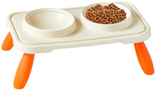 Elevated Cat Bowls for Cats and Small Dogs, Raised Cat Feeding Bowls with Stand, Anti Vomit Cat Food and Water Bowls, Anti-Slip Cat Food Bowls