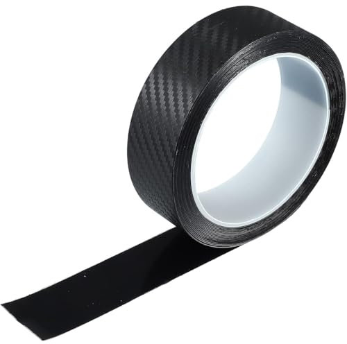 AFCJLTO 1 pcs Rouleau de Bandes Adhésives Décoratives en Fibre de Carbone Noir (20mm x 5m) - Idéal pour Voiture, Moto, Bateau et Modélisme, Protège les Bords de Porte avec un Style Unique