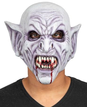 Blutrünstiger Vampir - Maske des Grauens aus Latex - Erwachsenen Horror Halloween Kostüm Vollmaske - ideal auch für Karneval, Motto- & Grusel-Party
