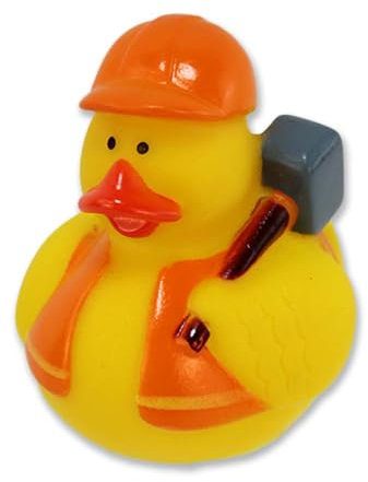 Badeente Bauarbeiter – Ca. 5 cm Groß, 4 Niedliche Motive Wählbar, Liebevoll Gestaltet, Für Badeenten-Fans (Hammer)