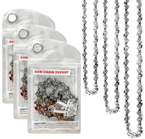 Reevnnmer3 catene di ricambio per motosega da 30,5 cm, passo LP da 3/8, calibro 1,1 mm, 46 maglie, soddisfa gli standard ANSI