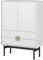 Selsey Kommode Aufbewahrungsschrank 2 Türen 2 Schubladen Schrank Schubladenschrank Hoch 85 cm Stoon Weiß