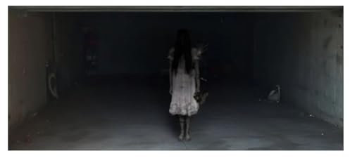 DACONGMING Halloween Bannière de Couverture de Porte de Garage Halloween Décorations (Fantôme féminin d’Horreur, 400 * 180CM)