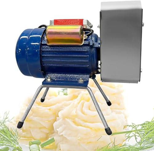 ZyKnaurral Schiacciapatate Elettrico, Albero di macinazione e ingranaggio schiacciapatate Commerciale in Acciaio Inossidabile da 750 W, schiacciapatate Professionale, Produzione 20-30 kg/h