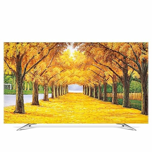Art TV Dust Cover TV Cover Indoor Outdoor LED LCD Wall Mounted TV Cover 32-80 Inches TV Screen Protector Multi-size Display Protective Cover Television Computer Monitor Cover-trees2||65（152X92cm）