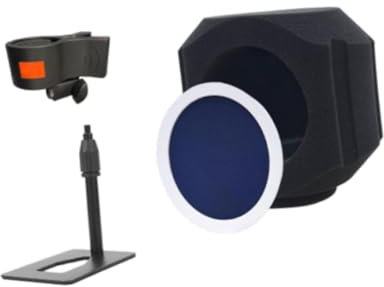 ＡＷＨＡＯ Schallabsorbierende Mikrofon-Isolation Schild Mikrofon Windschirm Professioneller tragbarer Mikrofon-Schallschutz für kleine Stativen, Blau