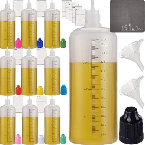 lanrigorid 10pcs Empty 120ml Soft PE Unicorn Dropper Bottle with Capacity Scale DIY Liquid dispensor Bottle with Funnels(120ml x 10pcs)