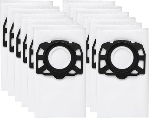 12 Pack Dust Bag Accessories for Karcher WD2 Plus WD3 WD3P MV3 WD 3 Premium WD 3 Battery KWD1 KWD2 KWD3 SE4001 SE4002 Wet & Dry Vacuum Cleaner Bags Replacement Parts KFI 357